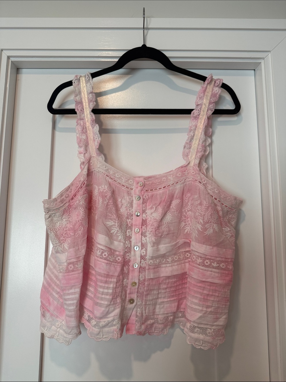LoveShackFancy Sully Heritage Cotton Lace Top XL